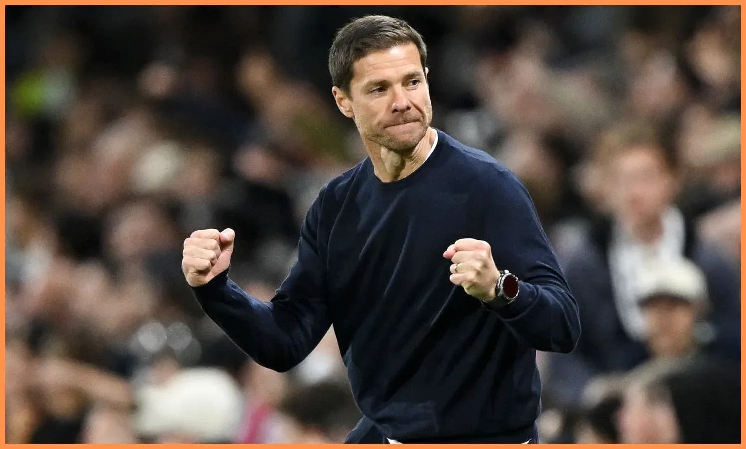 Coach celebrating a victory during a match