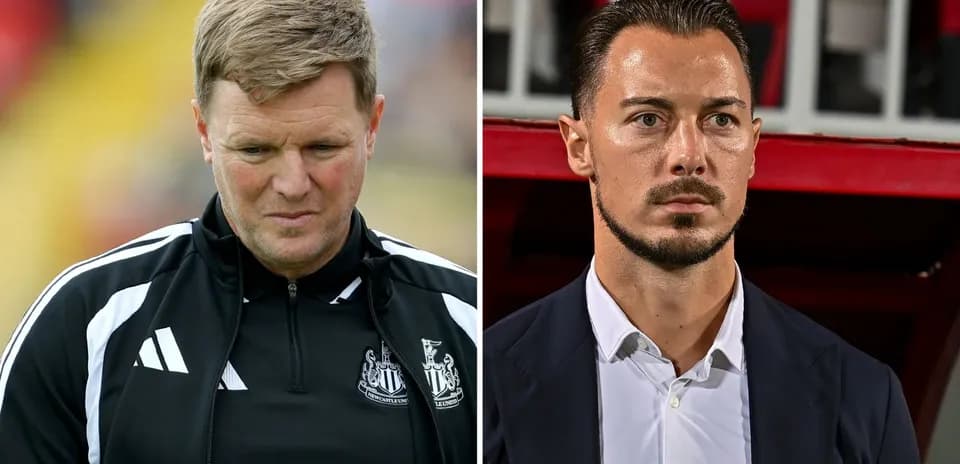 Two football managers on the sidelines