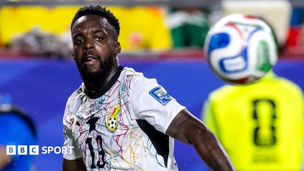 Player from Ghana controlling the ball during match