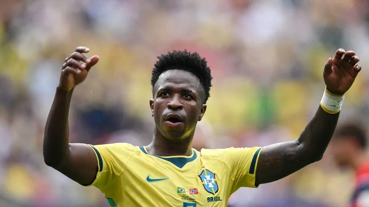 Player celebrating during Brazil national team match