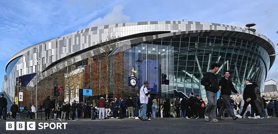 Fans gathering outside stadium before the match