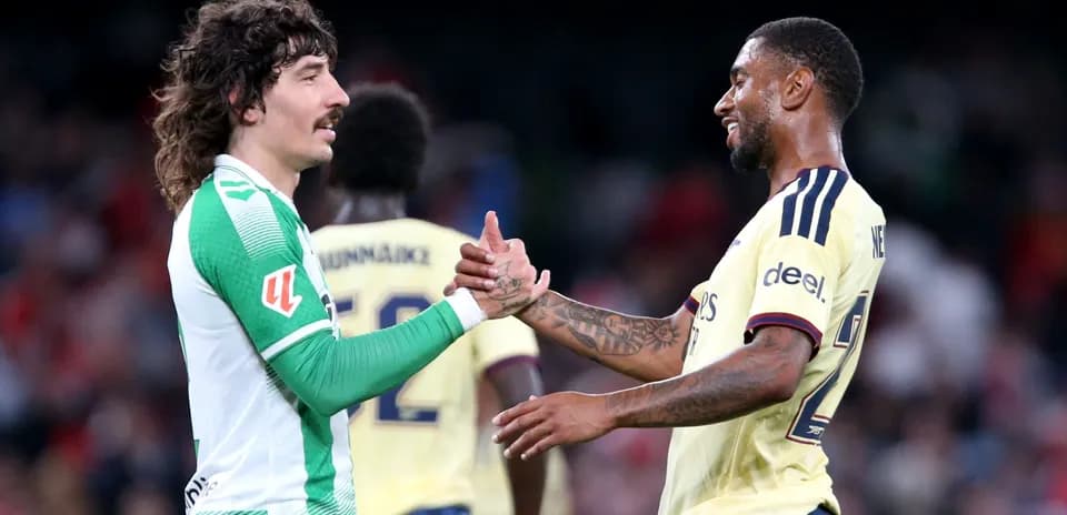 Players shaking hands after the match