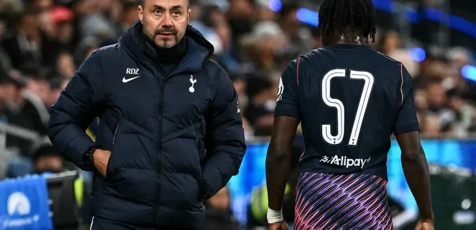 Tottenham manager speaking to player during match