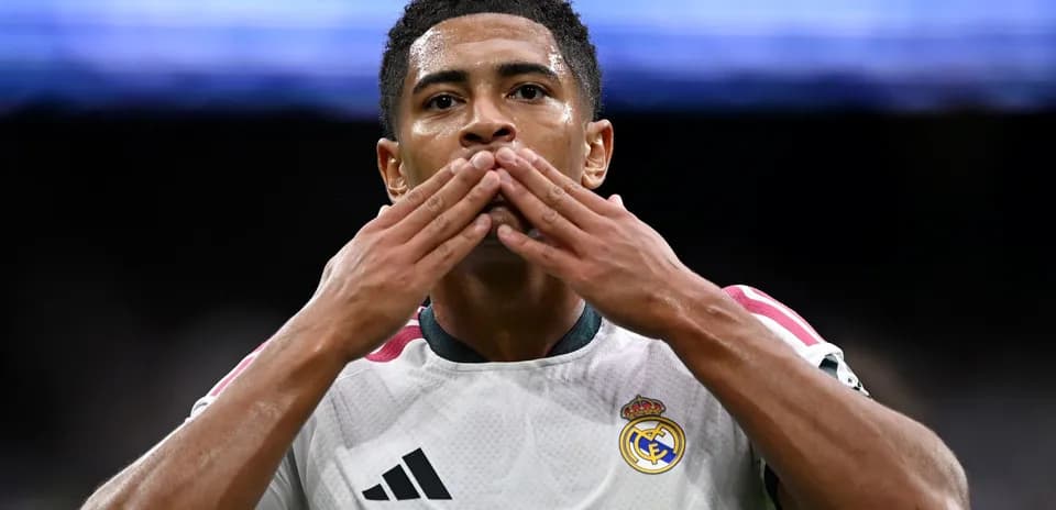 Player celebrating with hand gestures on the field