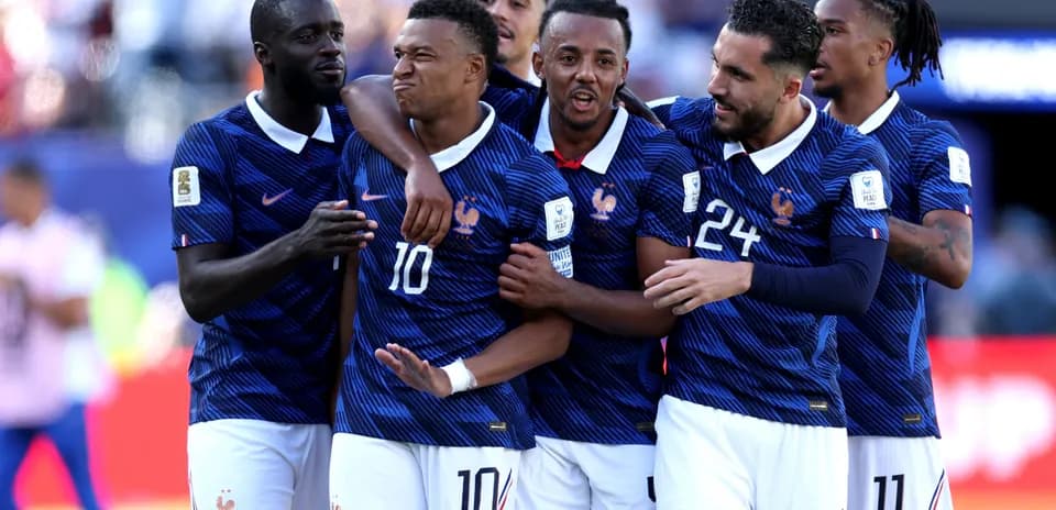 French players celebrating during a match