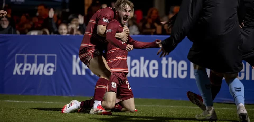 Players celebrating goal during Sacramento Republic match