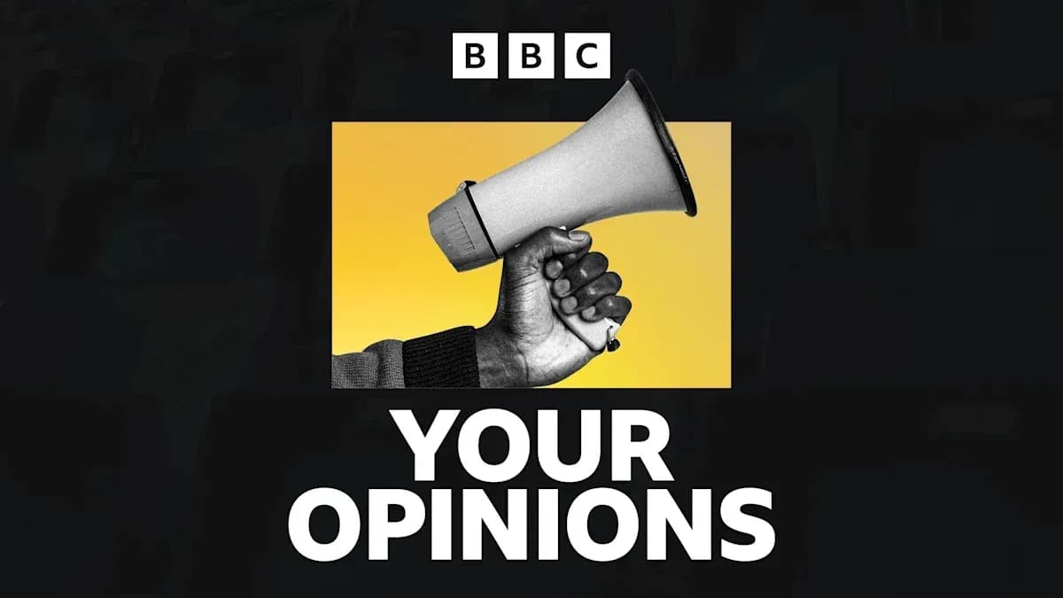 Hand holding a megaphone with yellow background
