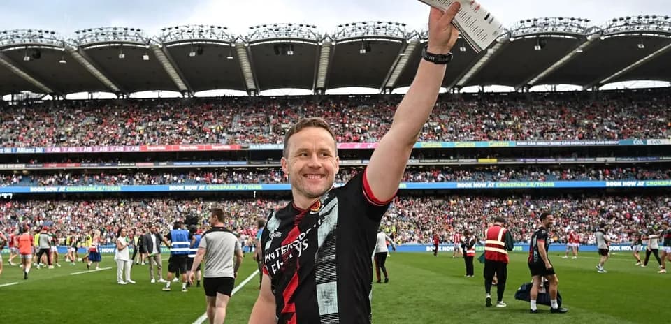 Player celebrating with fans at Croke Park stadium