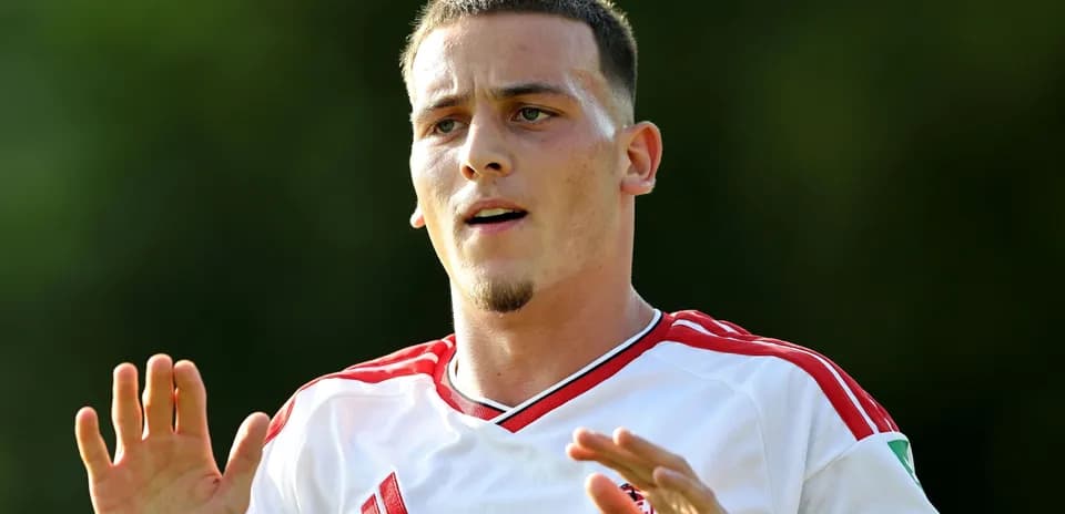 Player gesturing during training session on field