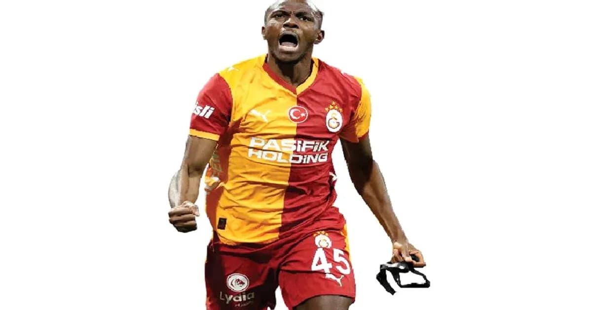 Player celebrating goal in Galatasaray jersey