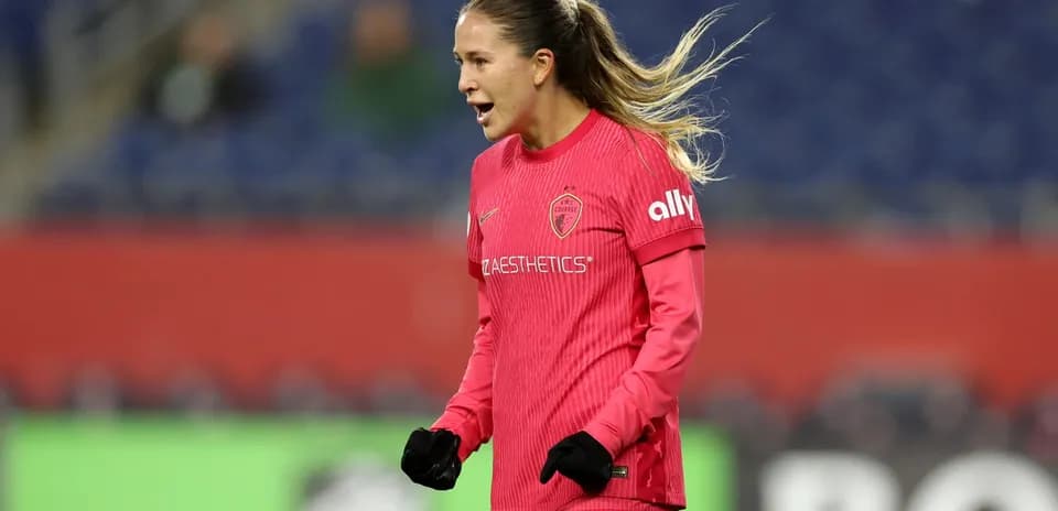 Player celebrating during North Carolina Courage match