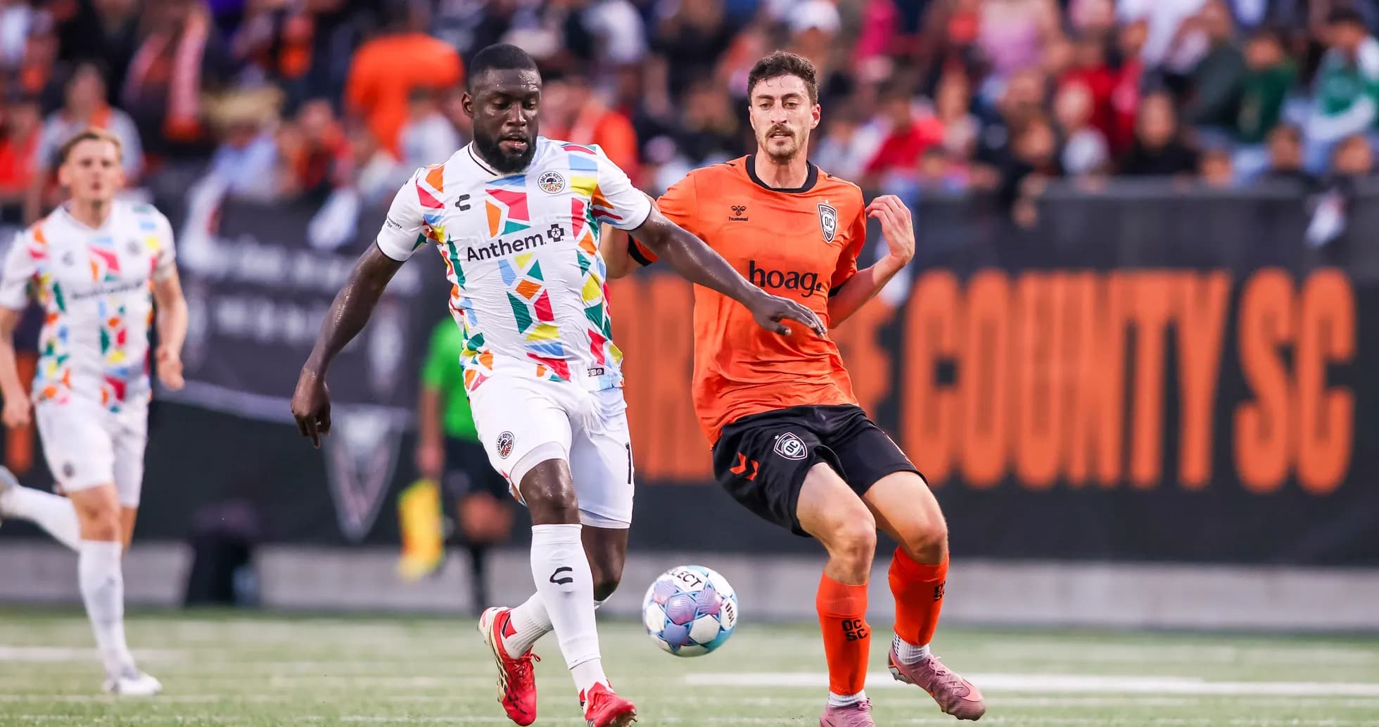 Player sprinting during Oakland Roots match