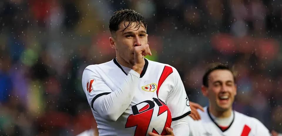 Player celebrating with a goal gesture during match
