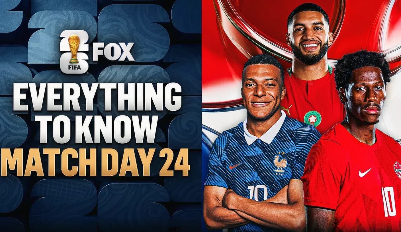 Three soccer players representing France, Morocco, and Canada
