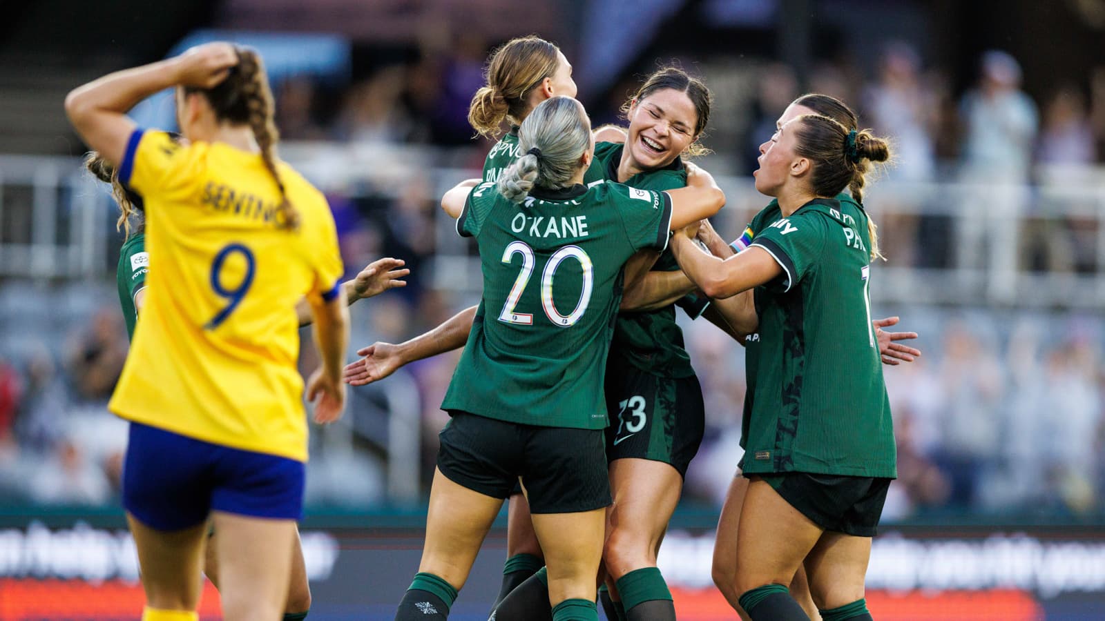 Utah Royals celebrating a goal during match
