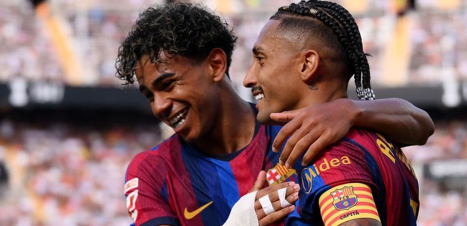 Barcelona Thrash Valencia 5-0 with Yamal’s Brace and Raphinha Matching Messi’s Record