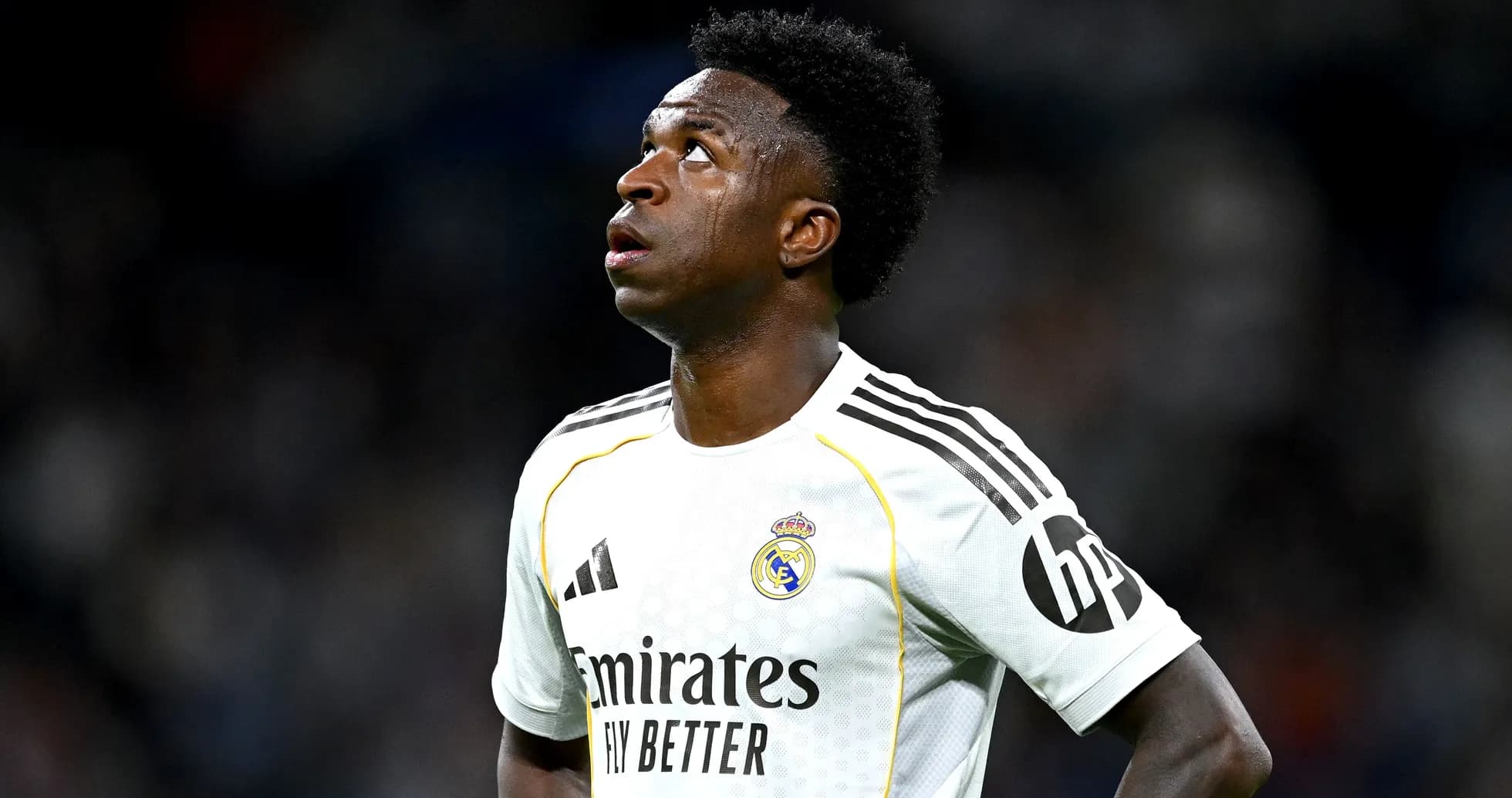 Vinícius Júnior looking up during a match Vinícius Júnior looking up during a match