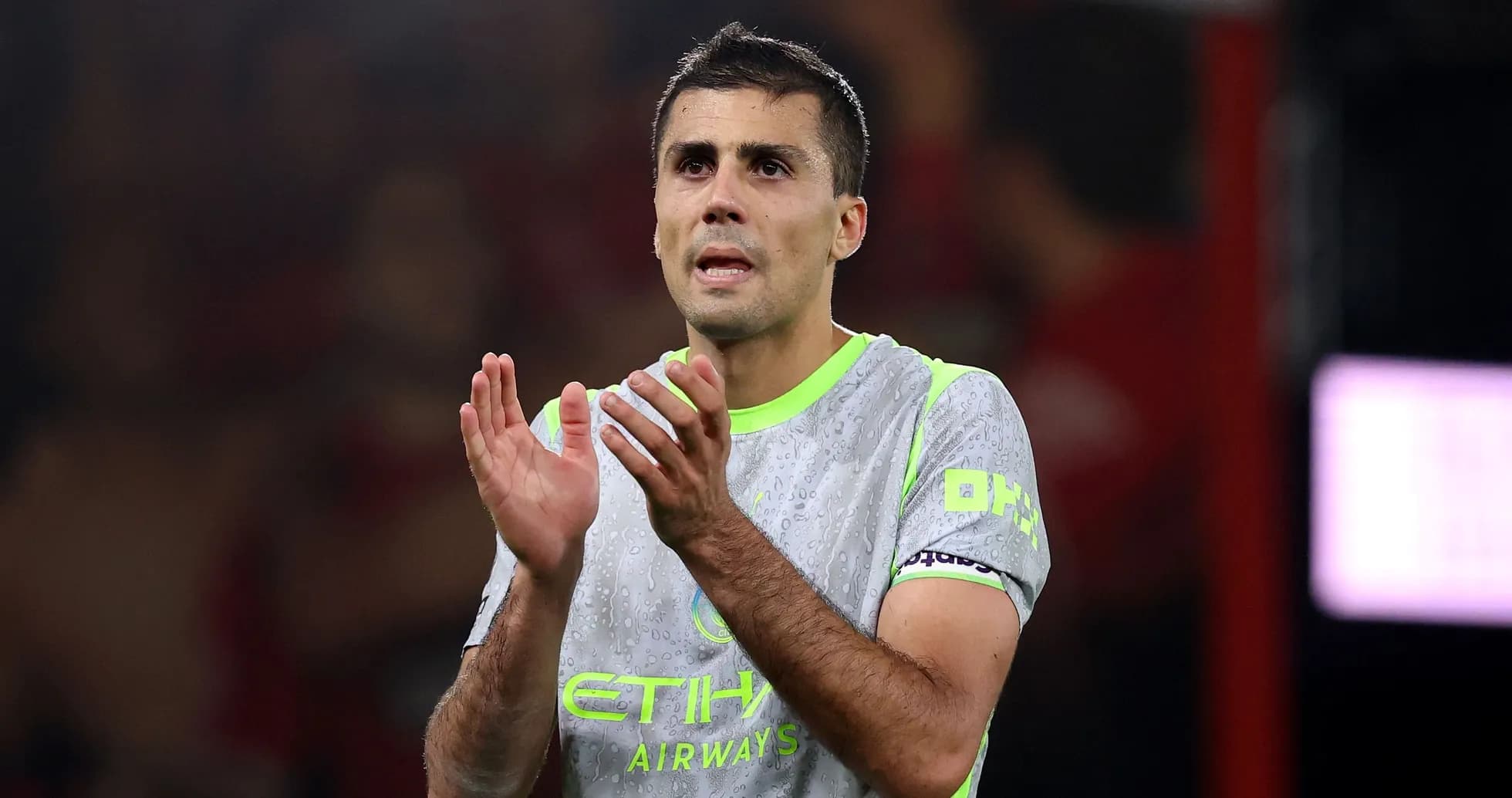 Player applauding fans after the match Player applauding fans after the match