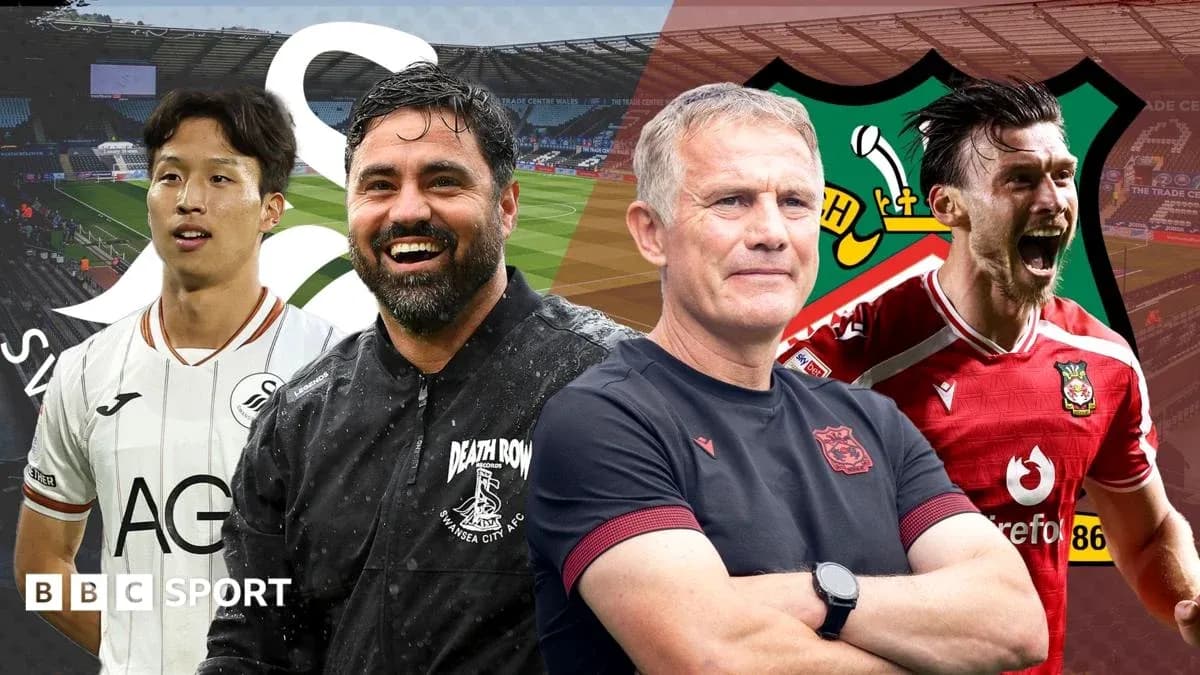 Swansea City and Wrexham players and managers collage Swansea City and Wrexham players and managers collage