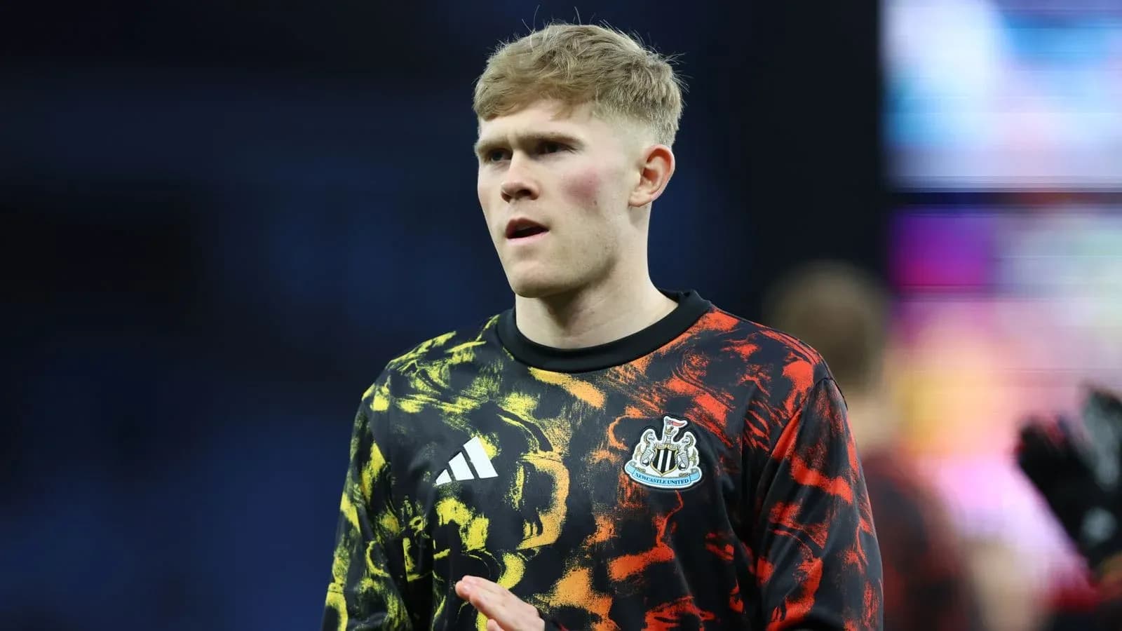 Newcastle United player in colorful warm-up kit Newcastle United player in colorful warm-up kit