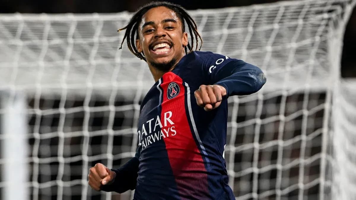 Player celebrating after scoring a goal for PSG Player celebrating after scoring a goal for PSG