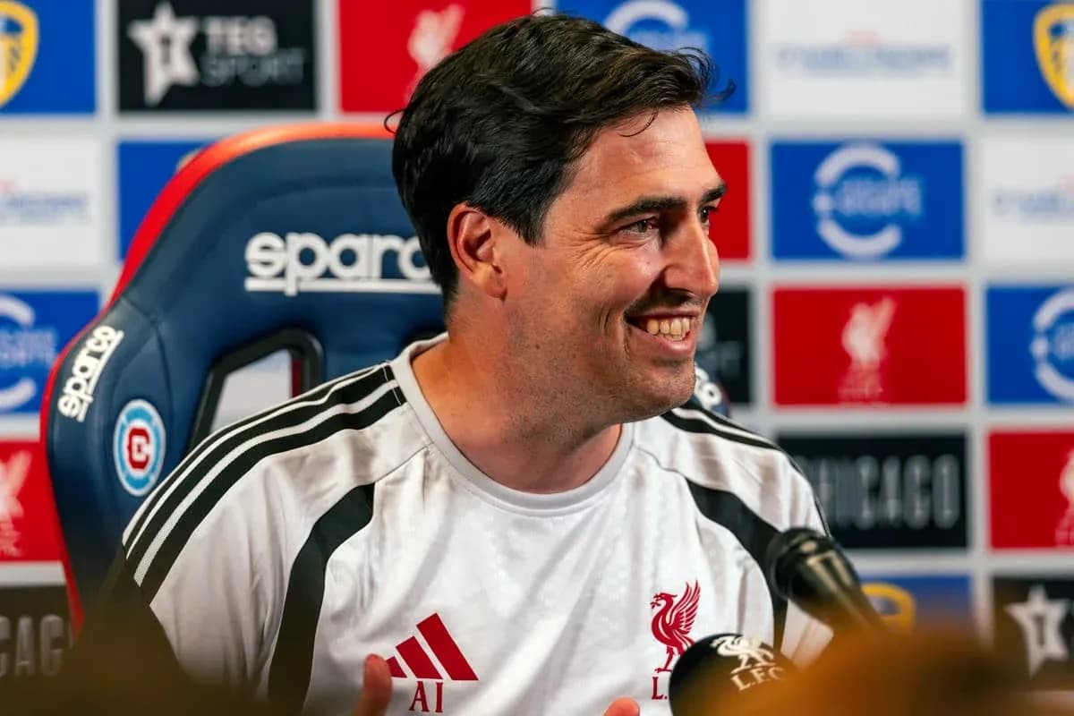 Liverpool coach speaking at press conference Liverpool coach speaking at press conference