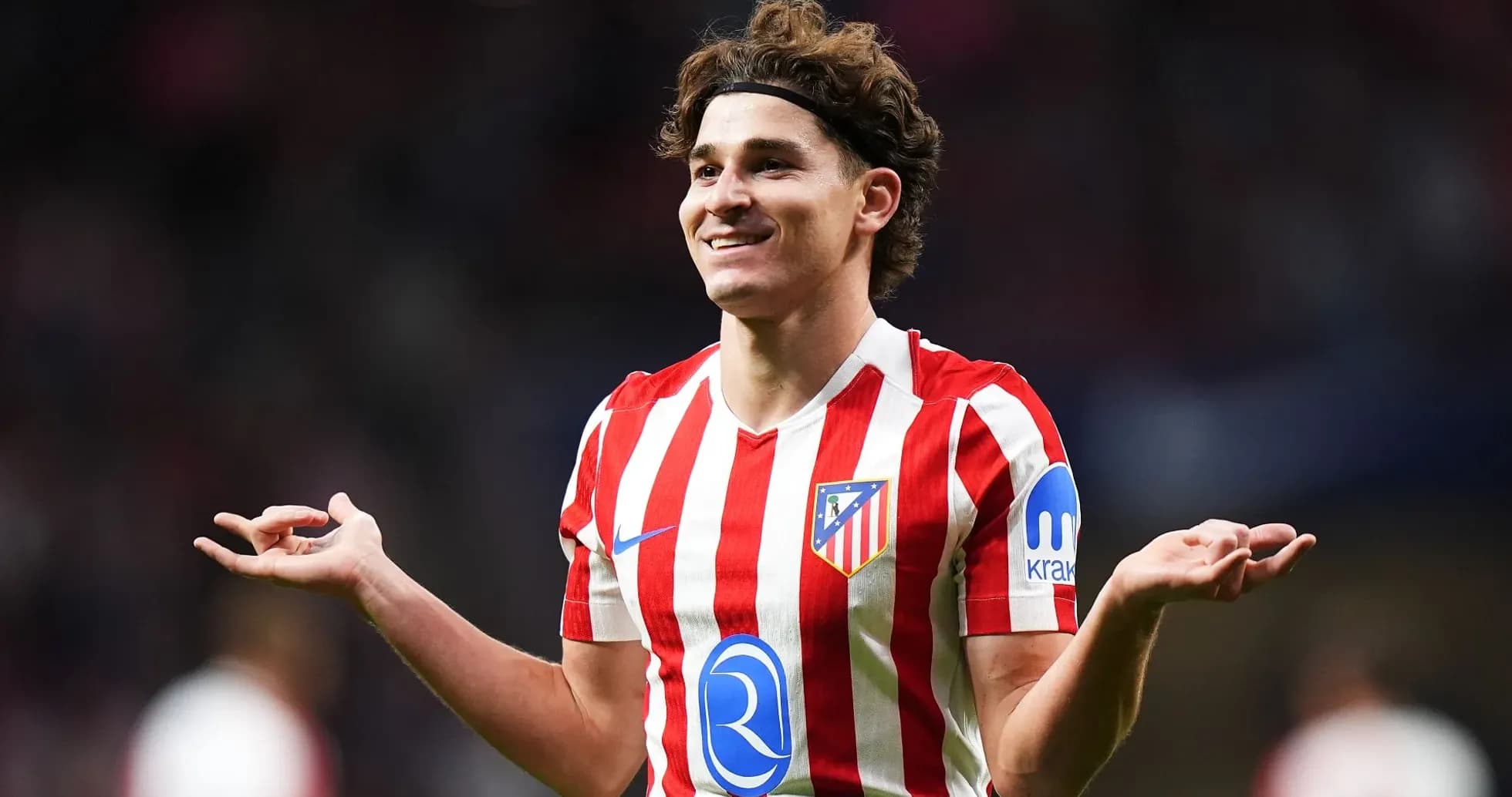 Atletico Madrid player celebrating during match Atletico Madrid player celebrating during match