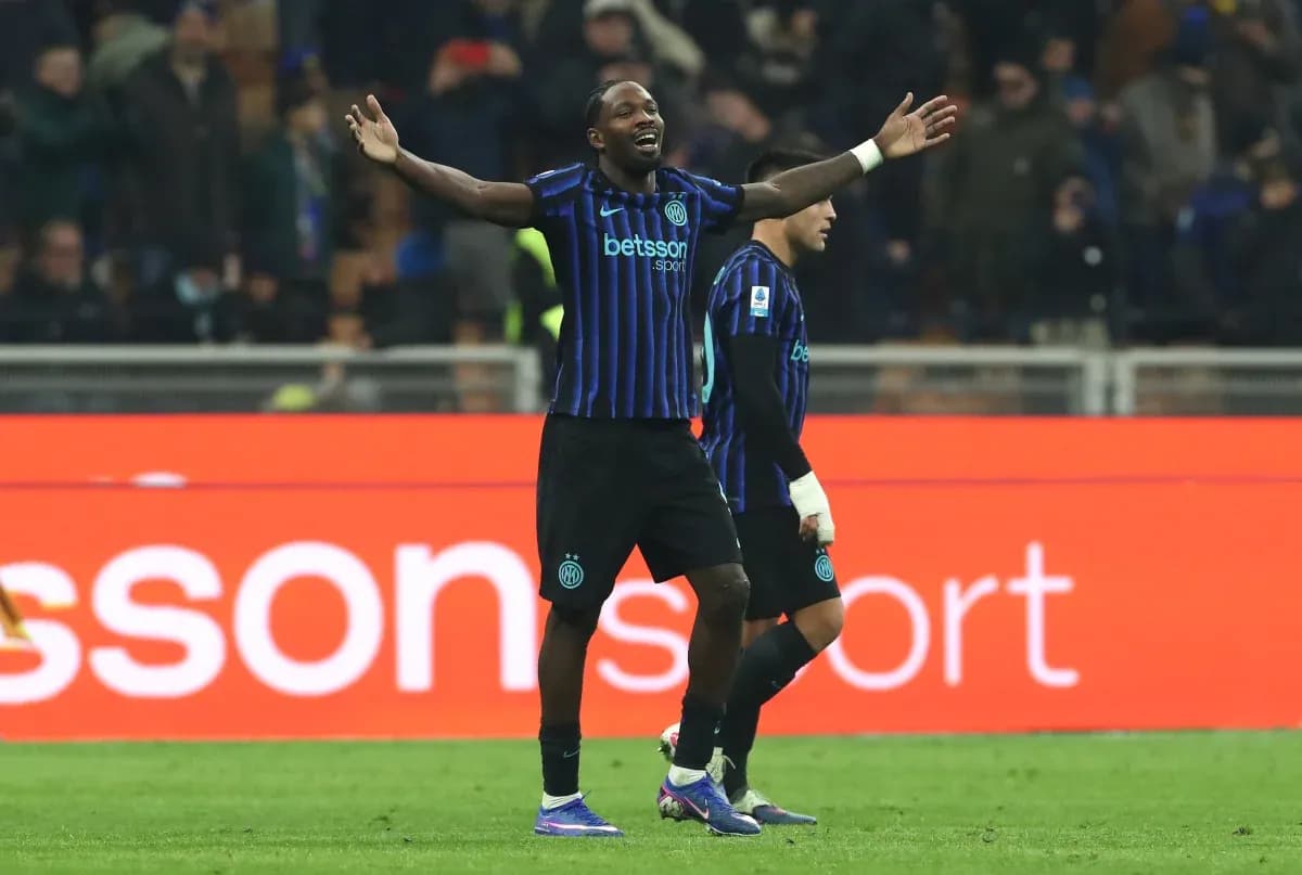 Inter player celebrating during Serie A match Inter player celebrating during Serie A match