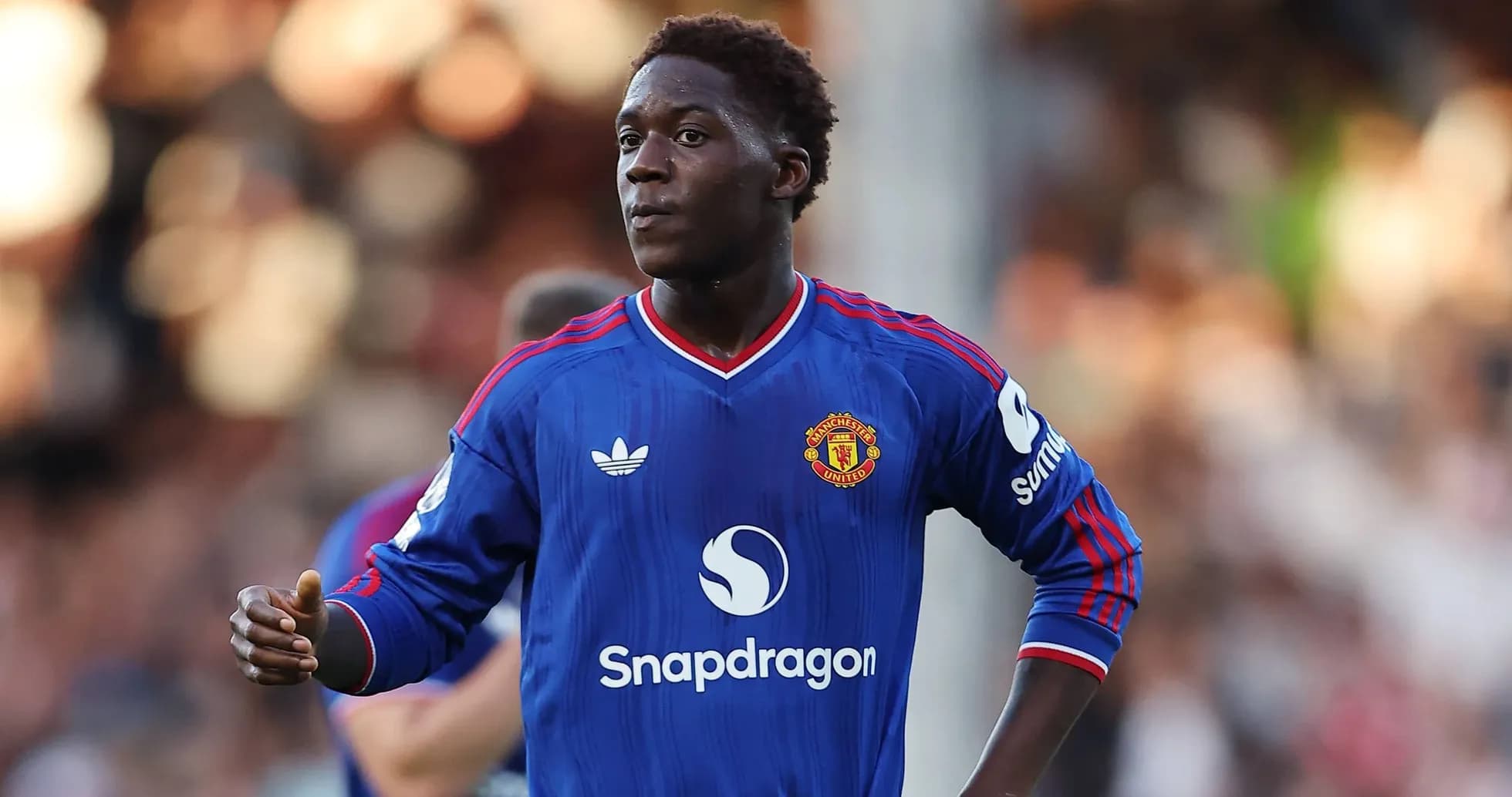 Player in Manchester United jersey during match Player in Manchester United jersey during match