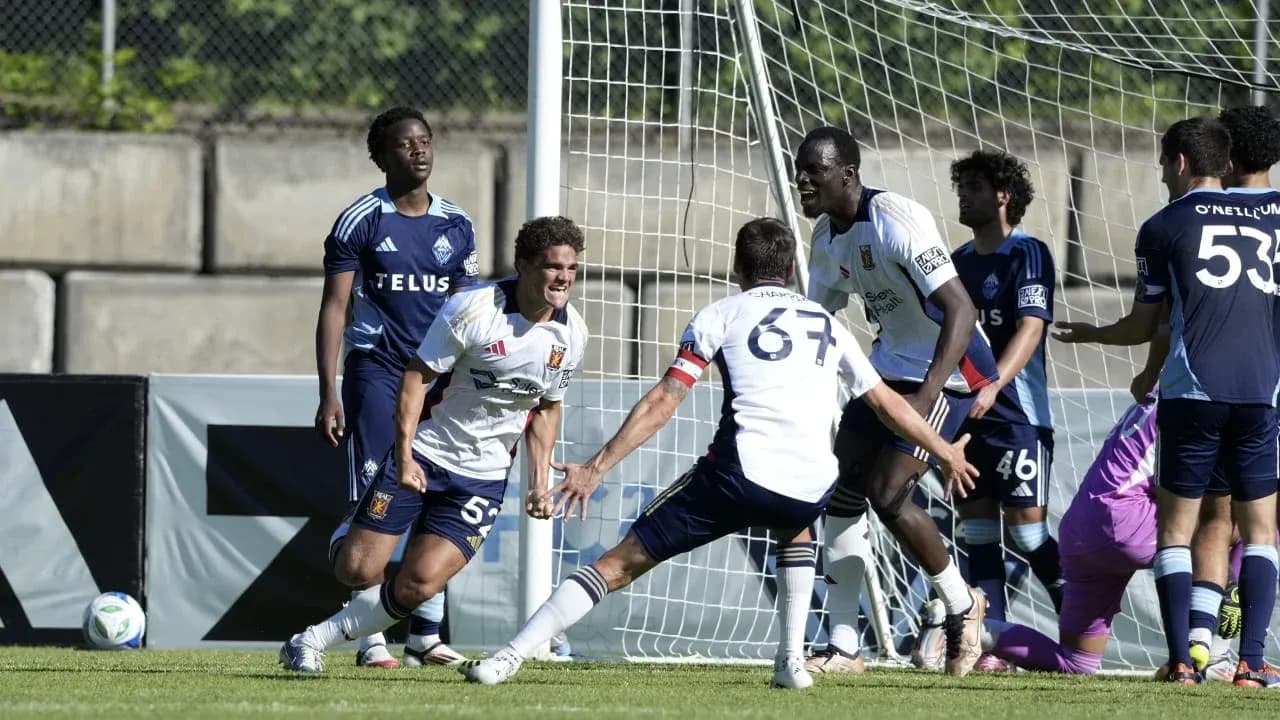 Real Monarchs players celebrating a goal Real Monarchs players celebrating a goal