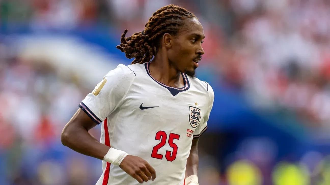 Player wearing England kit during a match Player wearing England kit during a match