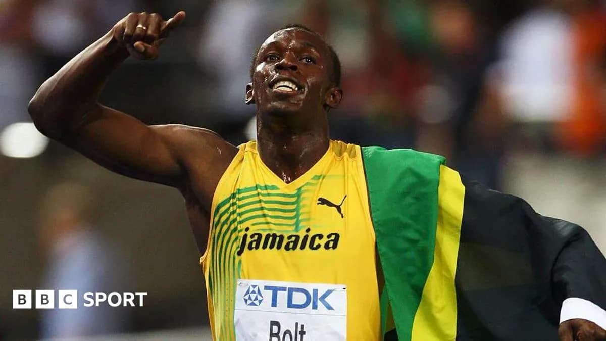 Athlete celebrating victory in Jamaica uniform Athlete celebrating victory in Jamaica uniform