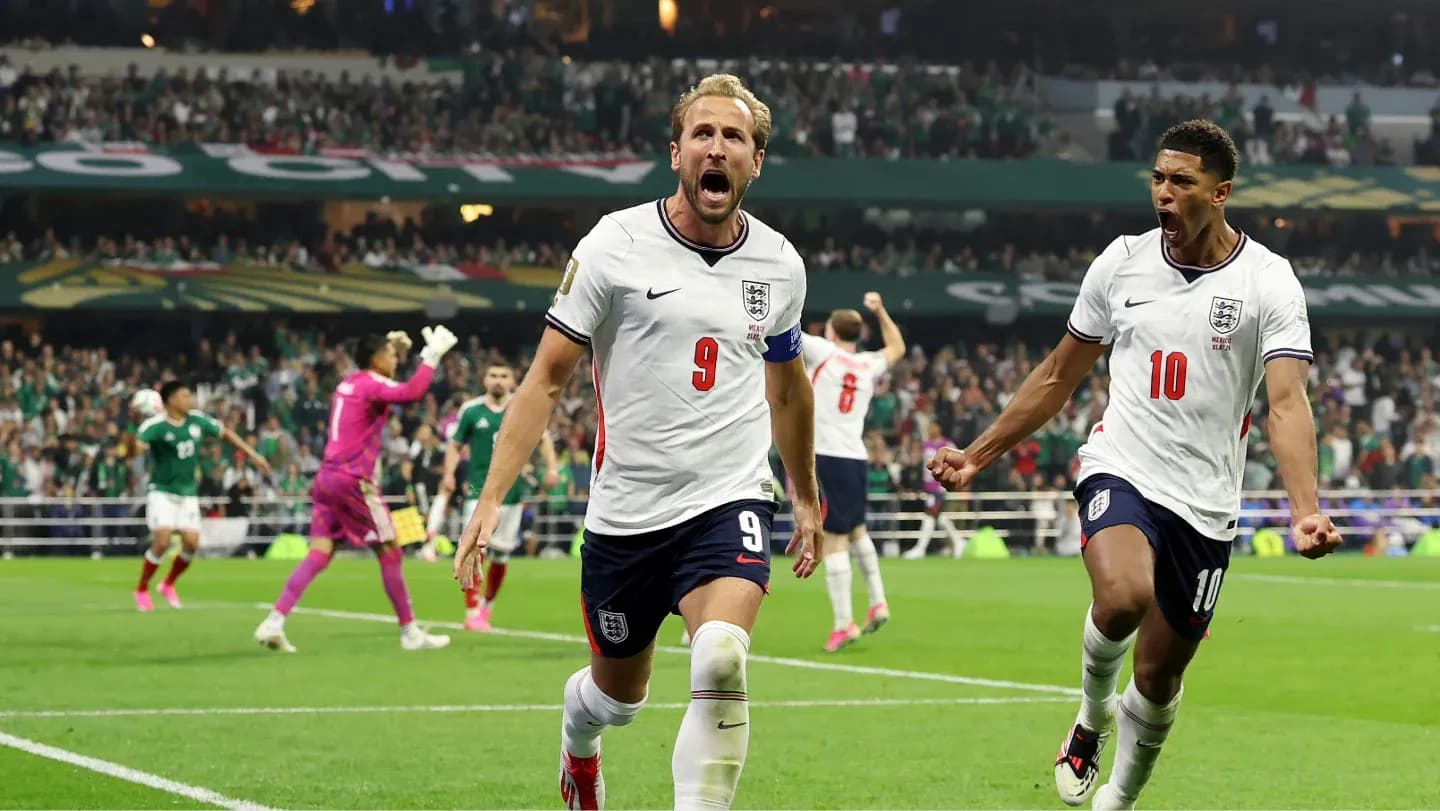 Harry Kane celebrating goal during England vs Mexico match Harry Kane celebrating goal during England vs Mexico match