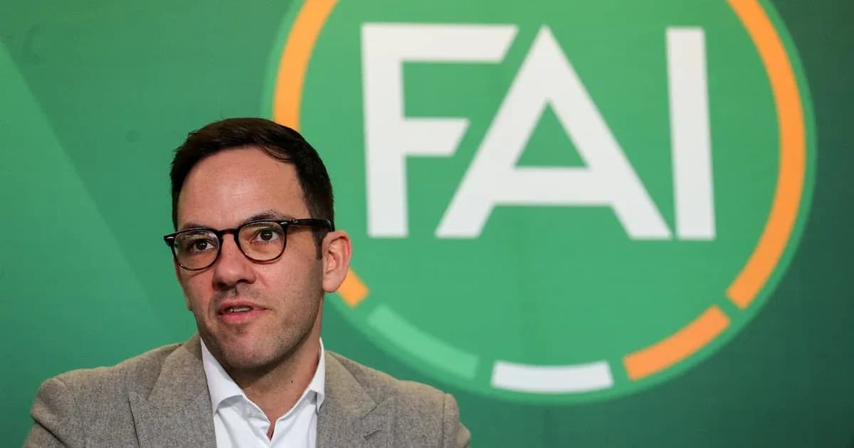 Official speaking at FAI press conference backdrop Official speaking at FAI press conference backdrop