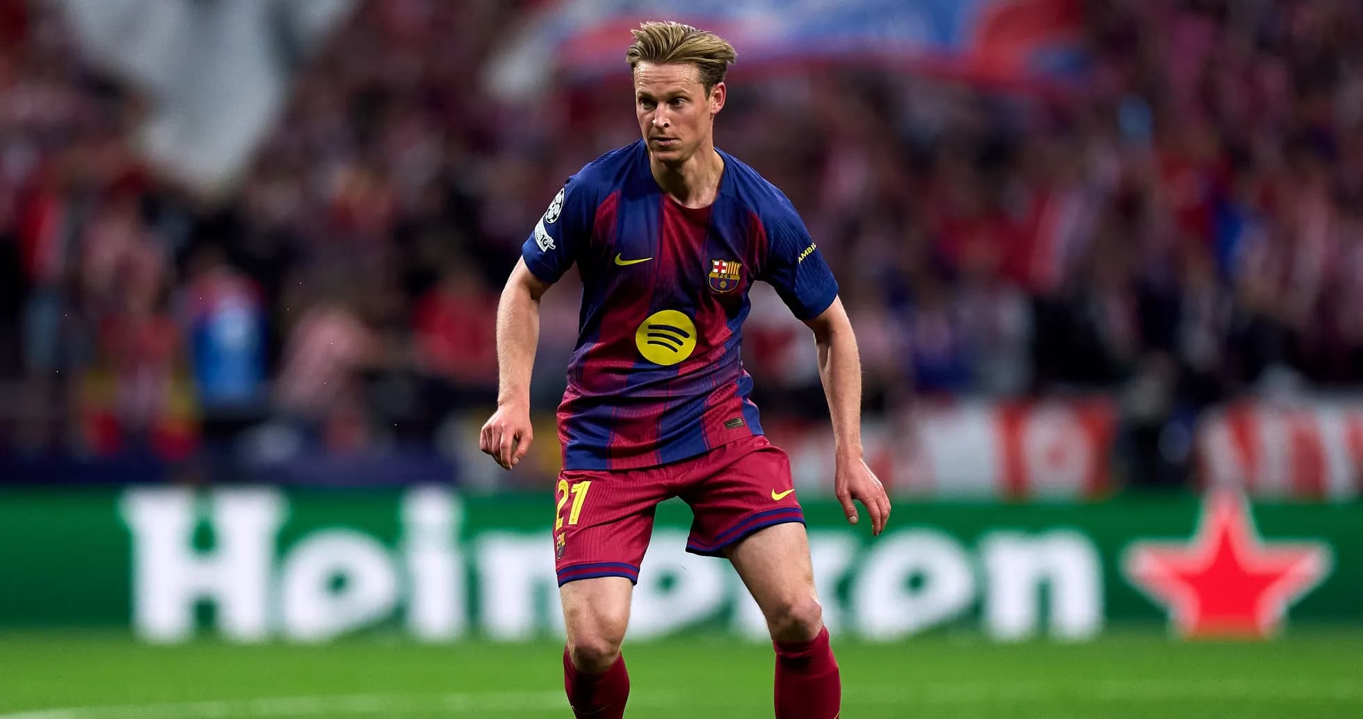 Player in Barcelona kit during match action Player in Barcelona kit during match action