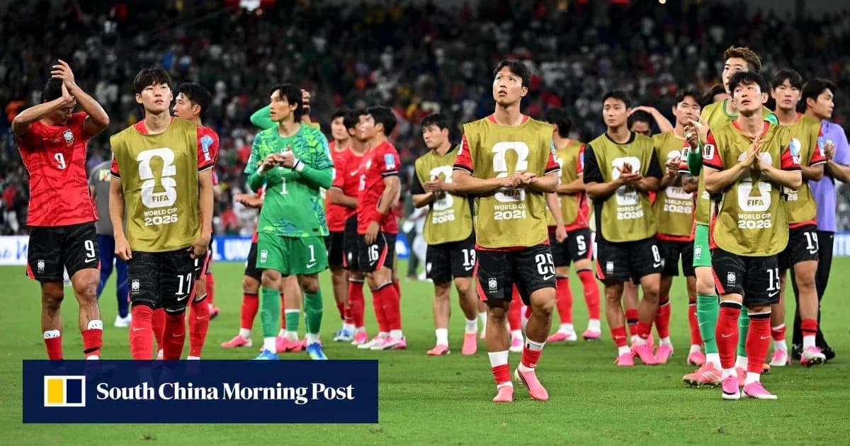 South Korea team acknowledging fans after match South Korea team acknowledging fans after match