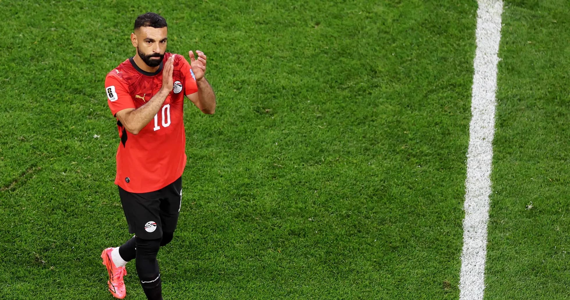 Egyptian player celebrating on the pitch Egyptian player celebrating on the pitch