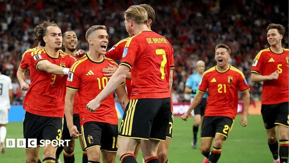 Belgium players celebrating a goal during match Belgium players celebrating a goal during match