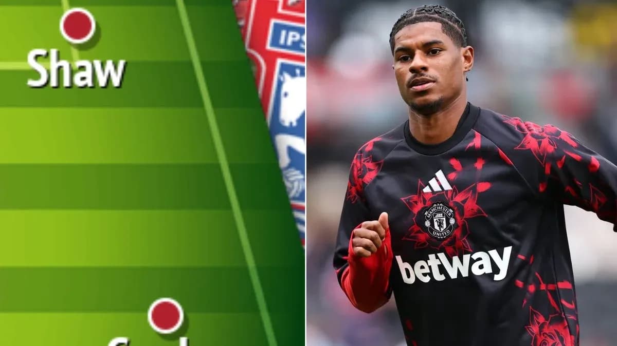 Marcus Rashford training in Manchester United kit Marcus Rashford training in Manchester United kit