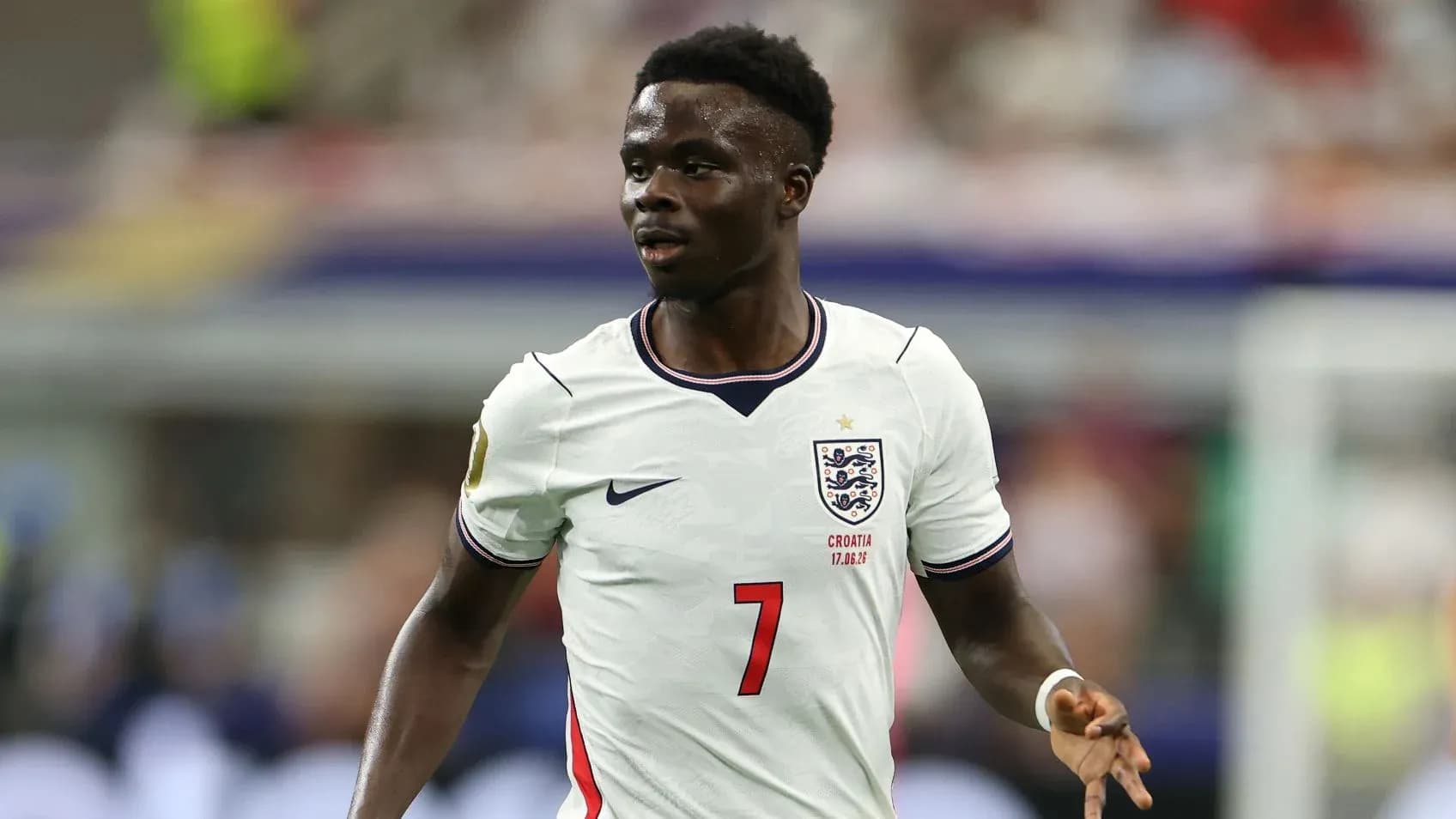Player wearing England jersey during a match Player wearing England jersey during a match