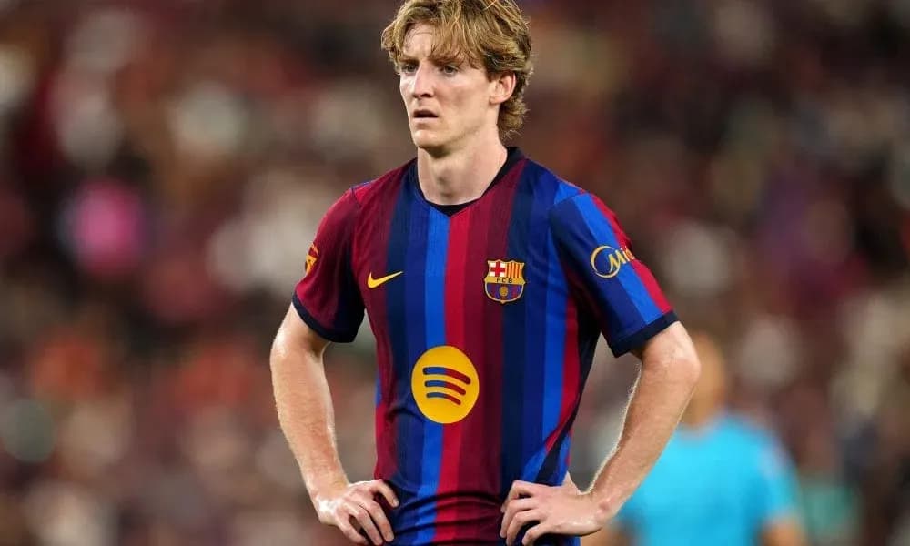 Barcelona player in kit during match Barcelona player in kit during match