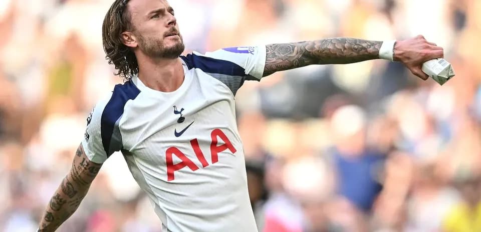 Player celebrating after scoring for Tottenham Hotspur Player celebrating after scoring for Tottenham Hotspur