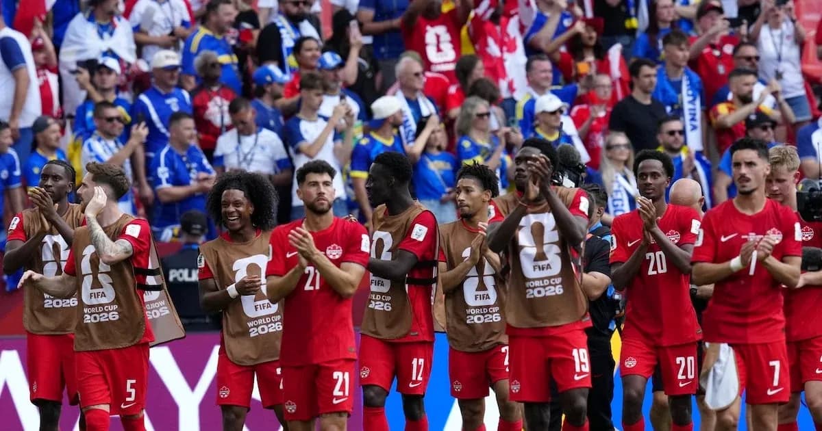 Canadian team applauding fans after a match Canadian team applauding fans after a match