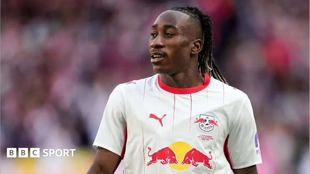Player in RB Leipzig kit during match action Player in RB Leipzig kit during match action