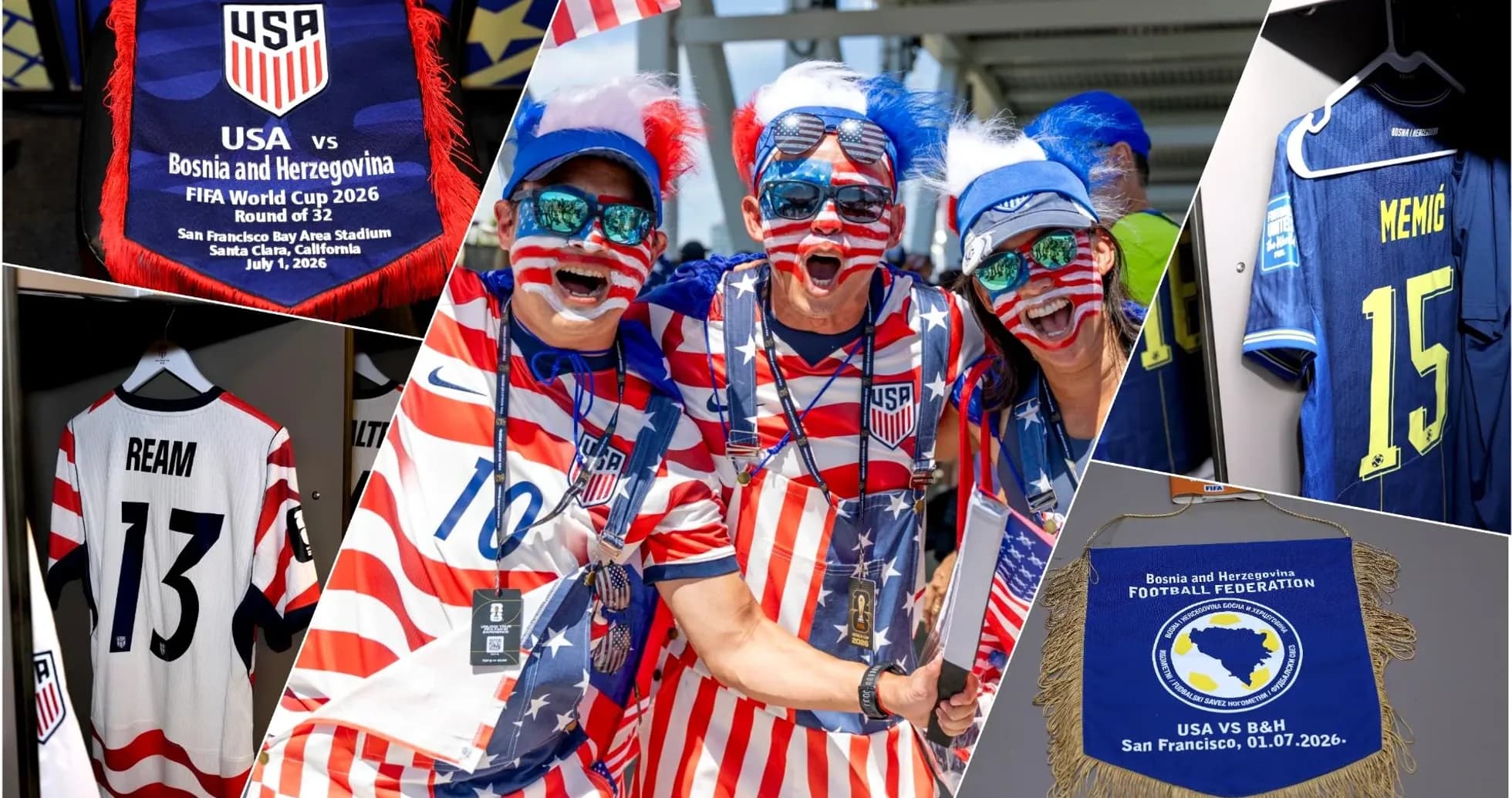 Fans celebrating USA vs Bosnia match with jerseys Fans celebrating USA vs Bosnia match with jerseys