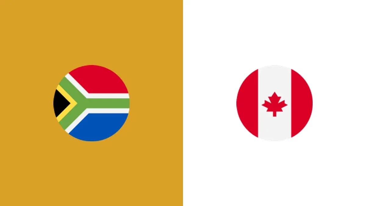 Flags of South Africa and Canada side by side Flags of South Africa and Canada side by side