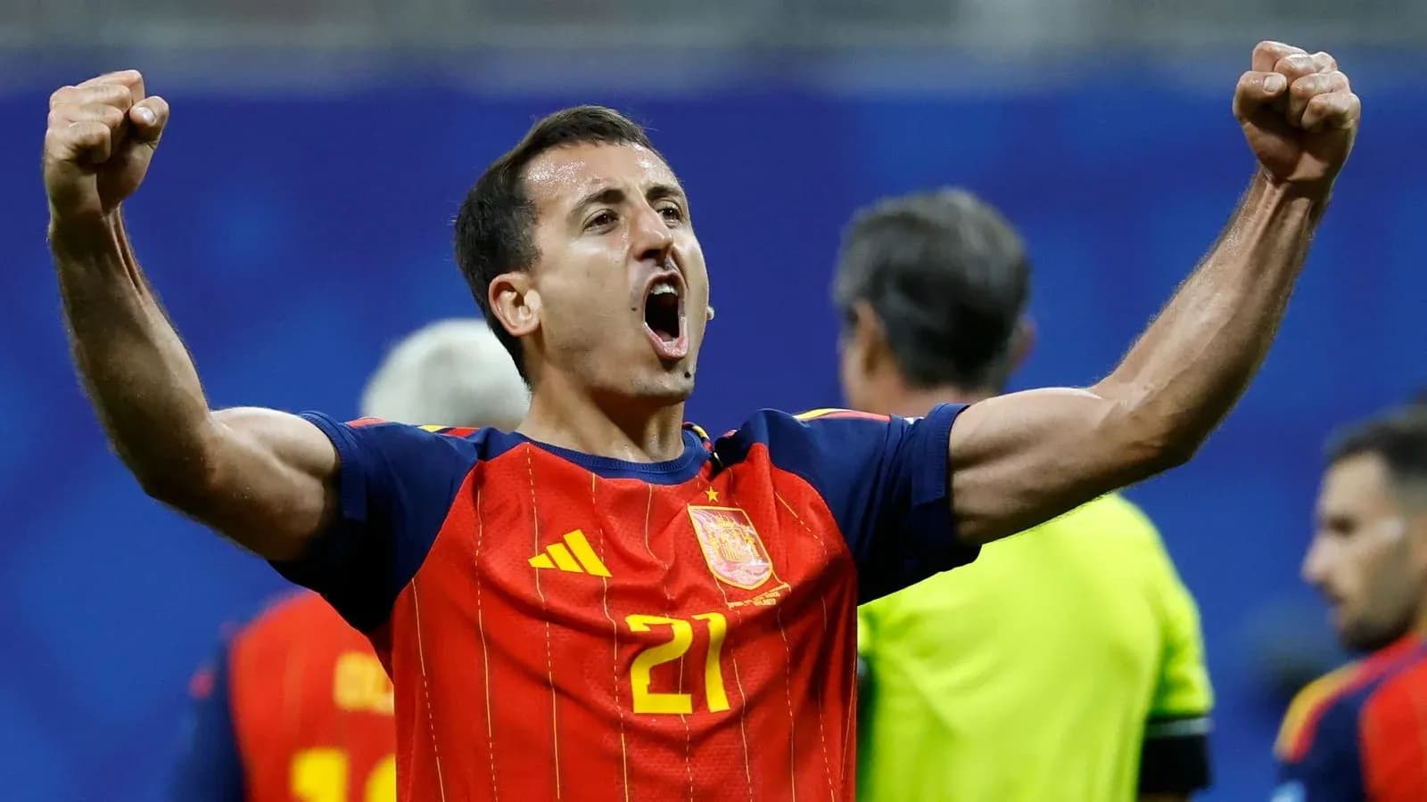 Player celebrating victory during a match Player celebrating victory during a match