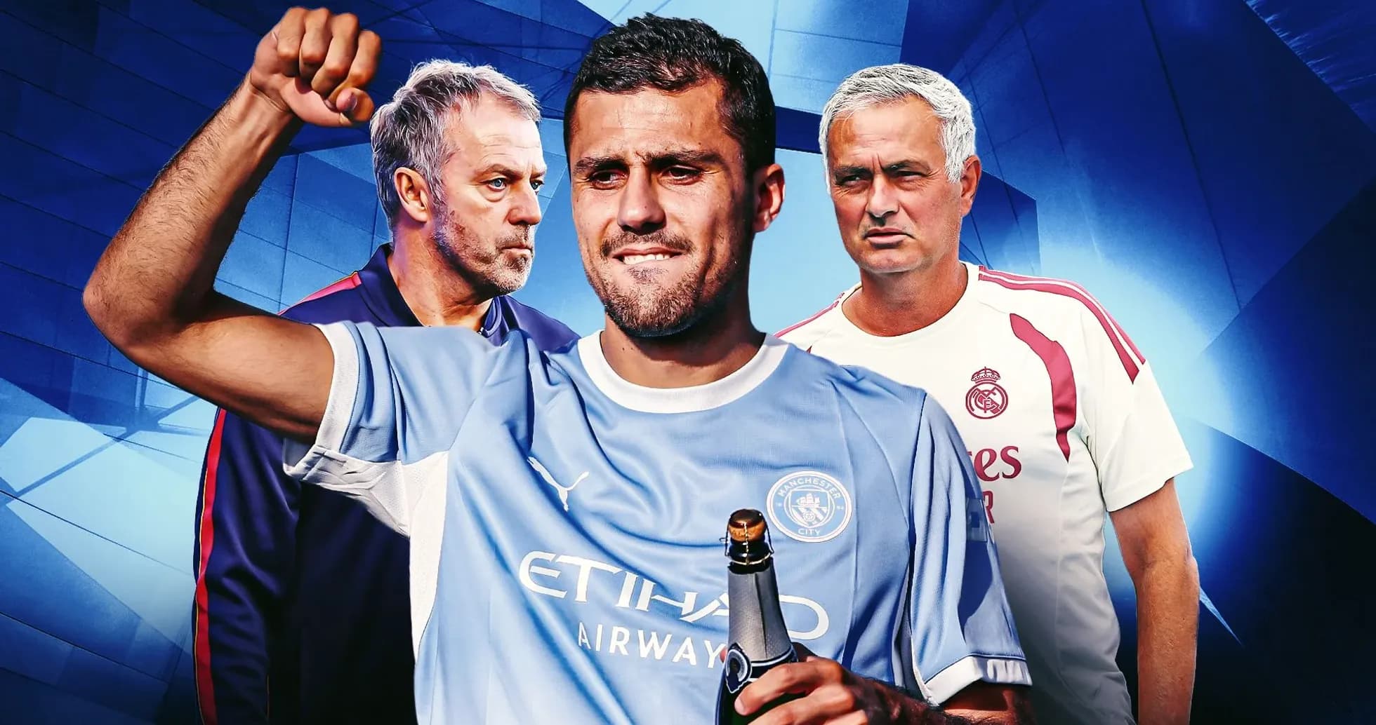 Player celebrating with champagne and coaches in background Player celebrating with champagne and coaches in background