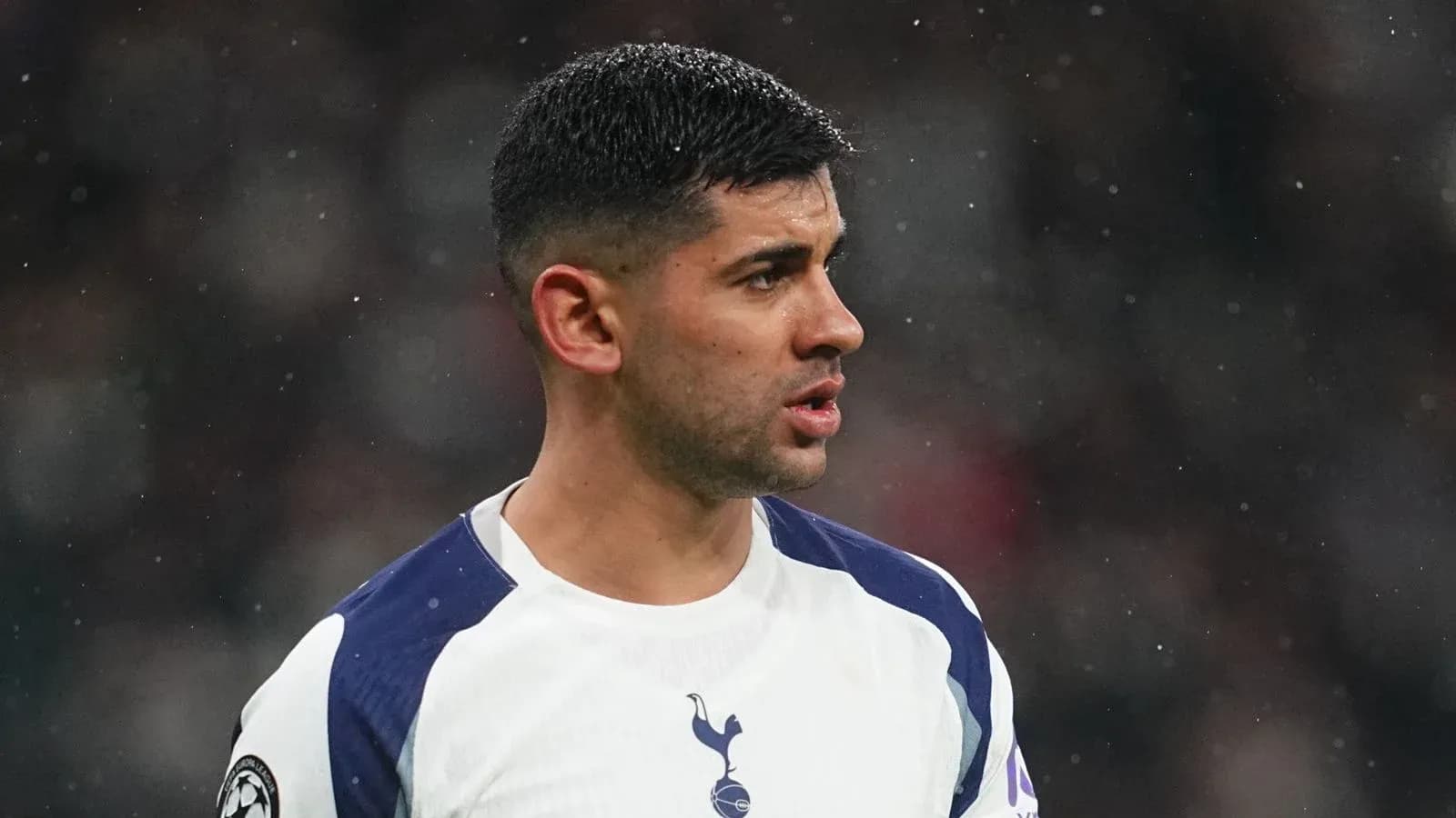 Player in Tottenham jersey during match action Player in Tottenham jersey during match action