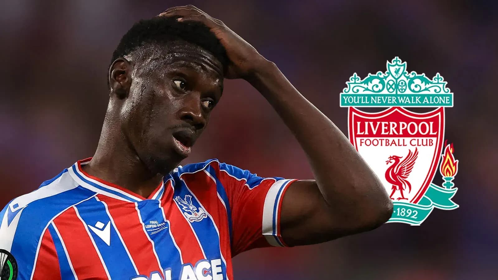 Crystal Palace player reacting during match against Liverpool Crystal Palace player reacting during match against Liverpool
